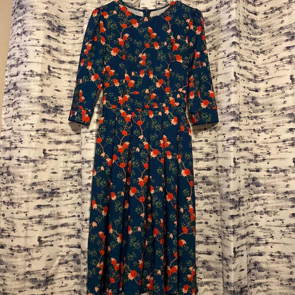 Floral long sleeve work dress